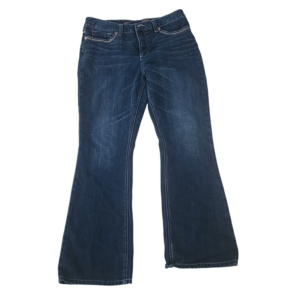 Seven 7 Luxe Womens Slim Boot Jeans Size 14 Heavy Stitched Back Pocket